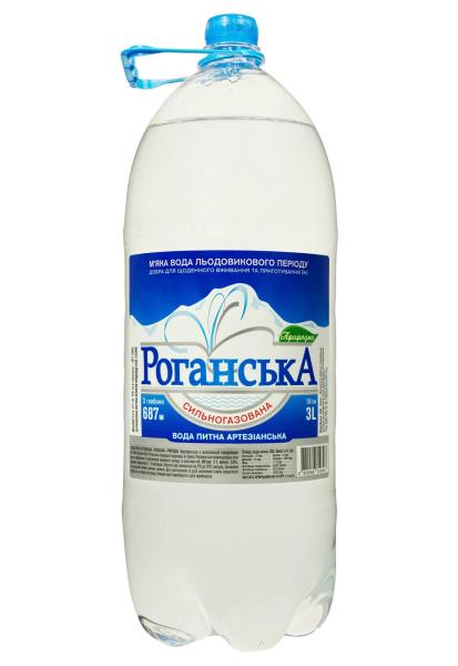 Вода артезианская Роганська природная с/газ 3 л фото вода артезианская роганська природная с/газ 3 л