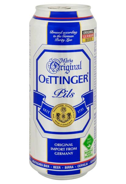 Пиво Oettinger Pils светлое пастериз.ж/б 0.5 л  фото пиво oettinger pils светлое пастериз.ж/б 0.5 л