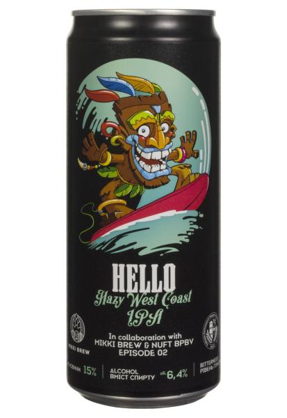 Пиво Mikki Brew Hello светлое н/ф 6,4% ж/б 0.33 л фото пиво mikki brew hello светлое н/ф 6,4% ж/б 0.33 л