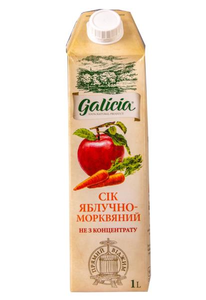 Сок Galicia Яблочно-Морковный с мякотью 1л фото сок galicia яблочно-морковный с мякотью 1л