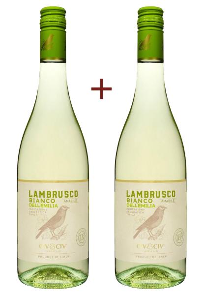 Набор вина Civ&Civ Lambrusco dell'emilia Bianco Amabile Белое Полусладкое 0.75 (набор 2 х 0.75 л) фото набор вина civ&civ lambrusco dell'emilia bianco amabile белое полусладкое 0.75 (набор 2 х 0.75 л)