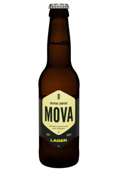 Пиво Lager MOVA светлое 0.33 л  фото пиво lager mova светлое 0.33 л