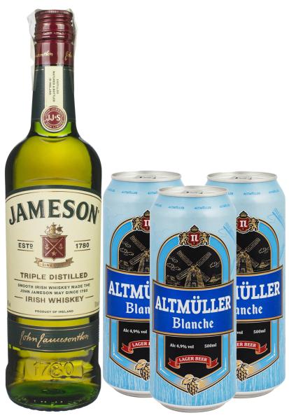 Набор Виски Jameson 0.7 л + 3 шт Пиво Altmuller Blanche светлое н/ф 4,9% ж/б 0.5 л фото набор виски jameson 0.7 л + 3 шт пиво altmuller blanche светлое н/ф 4,9% ж/б 0.5 л