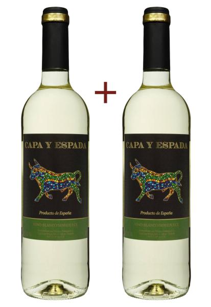 Набор вина Capa y Espada Vino blanco semidulce Белое Полусладкое 0.75 (набор 2 х 0.75 л) фото набор вина capa y espada vino blanco semidulce белое полусладкое 0.75 (набор 2 х 0.75 л)