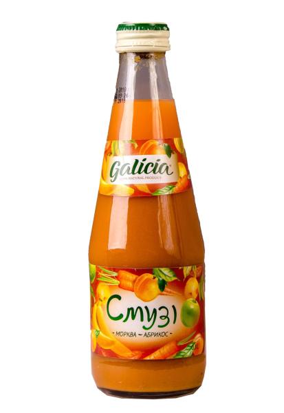 Сок Galicia с мякотью Смузи яблоко-морковь-банан-абрикос (стекло) 0.3л фото сок galicia с мякотью смузи яблоко-морковь-банан-абрикос (стекло) 0.3л
