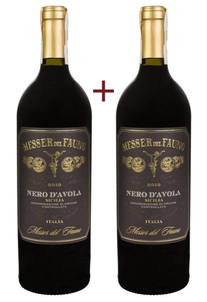 Набор вина Messer del Fauno Nero d'Avola Terre Siciliane Красное Сухое 0.75 (набор 2 х 0.75 л) фото набор вина messer del fauno nero d'avola terre siciliane красное сухое 0.75 (набор 2 х 0.75 л)