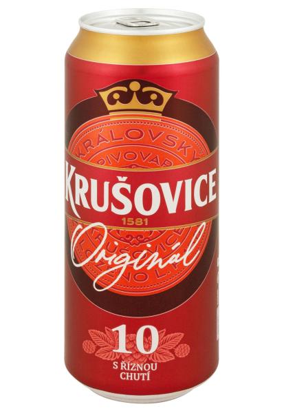 Пиво Krusovice Original 10 светлое пастеризованное ж/б 0.5 л  фото пиво krusovice original 10 светлое пастеризованное ж/б 0.5 л