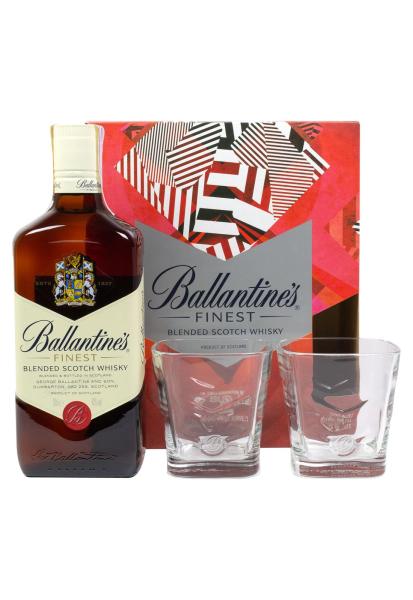 Виски Ballantine's Finest с бокалами 0.7л фото виски ballantine's finest с бокалами 0.7л