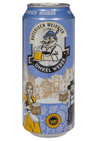Пиво Onkel Weber Bayerisch Weissbier 5,4% светлое ж/б 0.5 л фото пиво onkel weber bayerisch weissbier 5,4% светлое ж/б 0.5 л