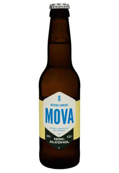 Пиво Non-Alcohol MOVA светлое б/а 0.33 л фото пиво non-alcohol mova светлое б/а 0.33 л
