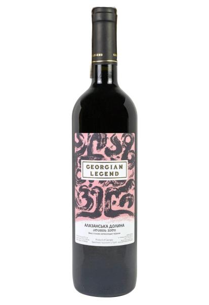Вино Georgian Legend Алазанская Долина Красное Полусладкое 0.75 л ...