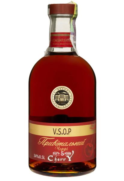 Бренди Приветственный Cherry 5 лет 0.5 л фото бренди приветственный cherry 5 лет 0.5 л