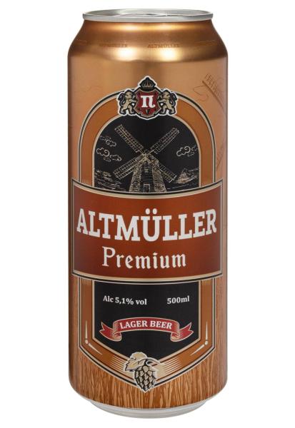 Пиво AltMuller Premium 5,1% светлое ж/б 0.5 л фото пиво altmuller premium 5,1% светлое ж/б 0.5 л