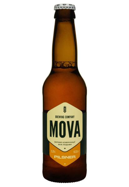 Пиво MOVA Pilsner 5,3% светлое 0.33 л фото пиво mova pilsner 5,3% светлое 0.33 л