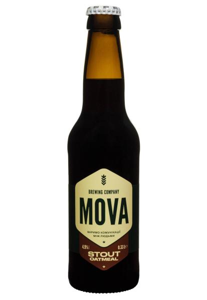 Пиво MOVA Stout Oatmeal 4,9% темное 0.33 л фото пиво mova stout oatmeal 4,9% темное 0.33 л