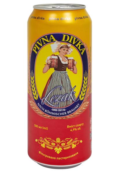 Пиво PIVNA DIVKA 4.9% светлое ж/б 0.5 л фото пиво pivna divka 4.9% светлое ж/б 0.5 л