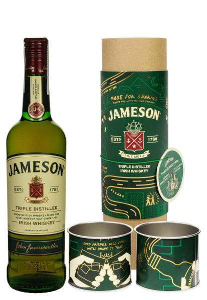 Виски Jameson в тубусе с чашками 0.7 л фото виски jameson в тубусе с чашками 0.7 л