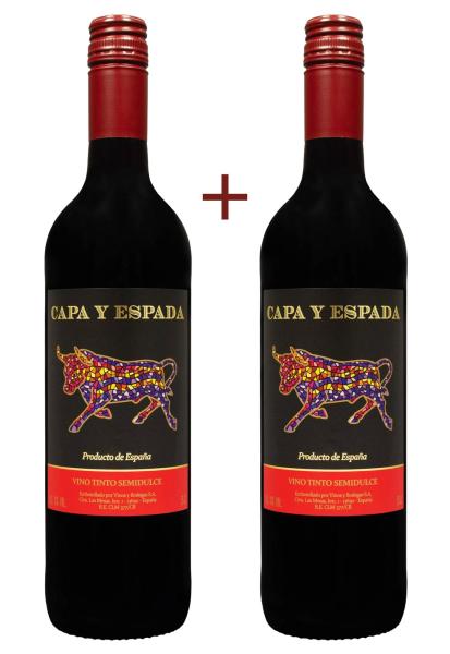 Набор вина Capa y Espada Vino tinto semidulce Красное Полусладкое 0.75 (набор 2 х 0.75 л) фото набор вина capa y espada vino tinto semidulce красное полусладкое 0.75 (набор 2 х 0.75 л)