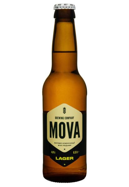 Пиво MOVA Lager 4,6% светлое 0.33 л фото пиво mova lager 4,6% светлое 0.33 л