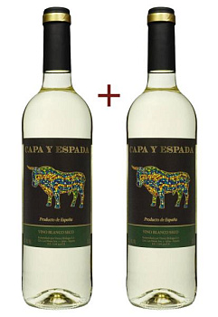 Набір вина Capa y Espada Vino blanco seco Біле Сухе 0.75 (набір 2 х 0.75 л) набор вина capa y espada vino blanco seco белое сухое 0.75 (набор 2 х 0.75 л)
