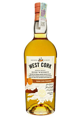 виски west cork 12 y.o. rum cask finish 0.7 л