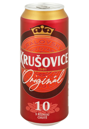 Пиво Krusovice Original 10 светлое пастеризованное ж/б 0.5 л 