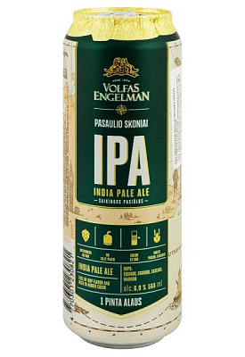 пиво volfas engelman ipa 6% светлое ж/б 0.568 л