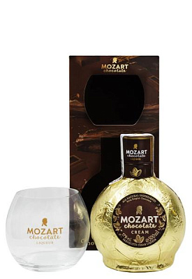 ликер mozart chocolate cream gold + бокал 0.5 л