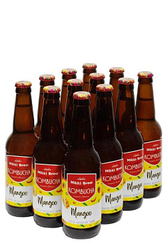 упаковка напитка mikki brew комбуча mangoo ( слабогазированный 0.35 л 12 шт )
