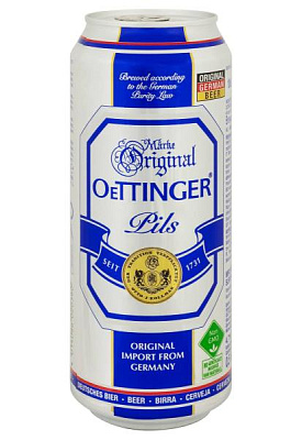 пиво oettinger pils светлое пастериз.ж/б 0.5 л 