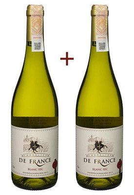 набор вина chevalier de france blanc sec белое сухое 0.75 (набор 2 х 0.75 л)