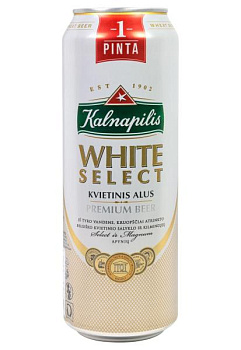 Пиво Kalnapilis White Select 5% ж/б 0.568 л пиво kalnapilis white select 5% ж/б 0.568 л
