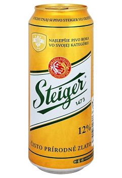 Пиво Steiger 12% світле фільтроване з/б 0.5 л  пиво steiger 12% светлое фильтрованное ж/б 0.5 л
