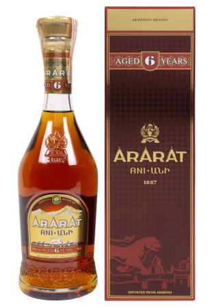 Бренди АрАрАт Ани 6 лет в коробке 0.5 л