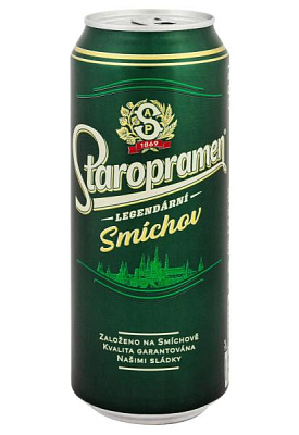 пиво staropramen светлое пастер. ж/б 0.5 л