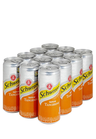 Упаковка Напитка Schweppes Mandarin ( ж/б 0.33 л 12 шт )