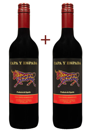 Набор вина Capa y Espada Vino tinto semidulce Красное Полусладкое 0.75 (набор 2 х 0.75 л)