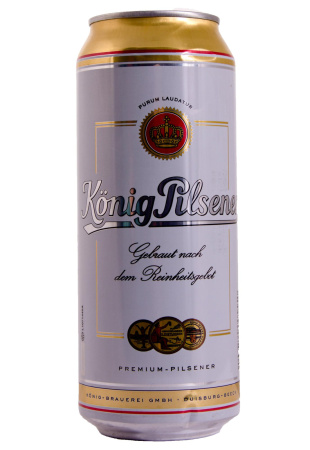 Пиво Konig Pilsener 4,9% светлое ж/б 0.5 л
