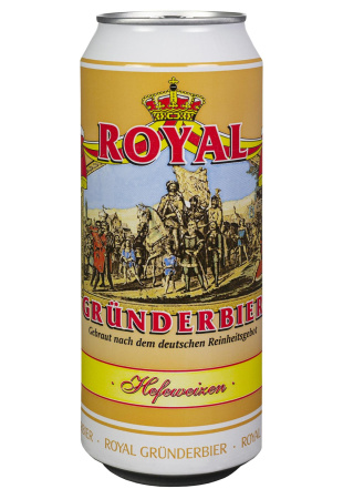 Пиво Royal Grunderbier Hefeweizen 5,3% светлое ж/б 0.5л