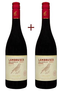 Набор вина Civ&Civ Lambrusco dell'emilia Rosso Amabile Красное Полусладкое 0.75 (набор 2 х 0.75 л) набор вина civ&civ lambrusco dell'emilia rosso amabile красное полусладкое 0.75 (набор 2 х 0.75 л)