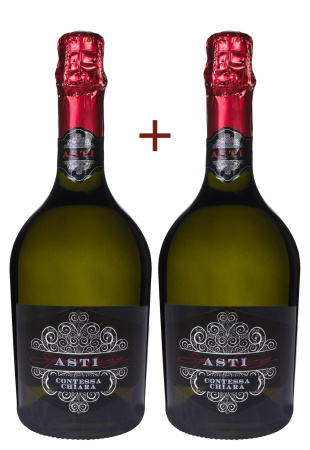 Набор вина Asti Contessa Chiara DOCG Белое Сладкое 0.75 (набор 2 х 0.75 л)