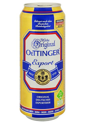 пиво oettinger export светлое пастериз.ж/б 0.5 л