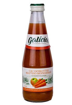 сок galicia яблочно-морковный (стекло) 0.3 л