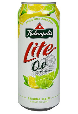 пиво kalnapilis lite lemon б/а ж/б 0.5 л