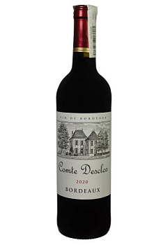 Comte Desclos 2020 Bordeaux Rouge AOP Красное Сухое 0.75 л comte desclos 2020 bordeaux rouge aop красное сухое 0.75 л