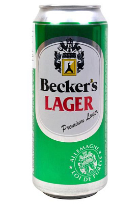 пиво beckers lager 4,2% светлое ж/б 0.5 л