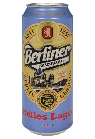 Пиво Berliner Geschichte Helles Lager 4,1% ж/б 0.5 л