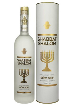 Водка Shabbat Shalom Ultra Luxury 0.7 л Тубус  водка shabbat shalom ultra luxury 0.7 л тубус