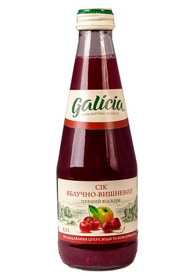 сок galicia яблочно-вишневый (стекло) 0.3л