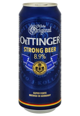 Пиво Oettinger Strong Beer светлое пастериз.крепкое 8.9% ж/б 0.5 л 
